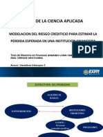 Modelación Del Riesgo Crediticio para Estimar La Pérdida Esperada en Una Institución Financiera