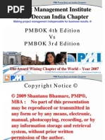 Download Differences Between PMBOK 4th Edition  PMBOK 3rd Edition by Shantanu Bhamare SN21040679 doc pdf