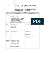 CAPE May/June 2014 Final Timetable