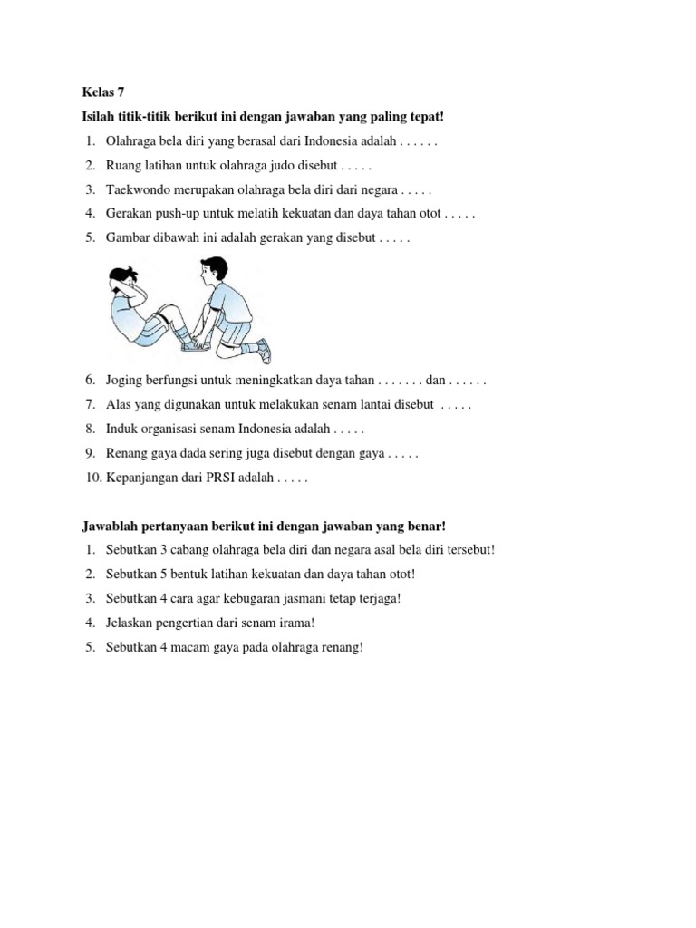 48++ Soal pjok kelas 7 semester 2 pdf ideas