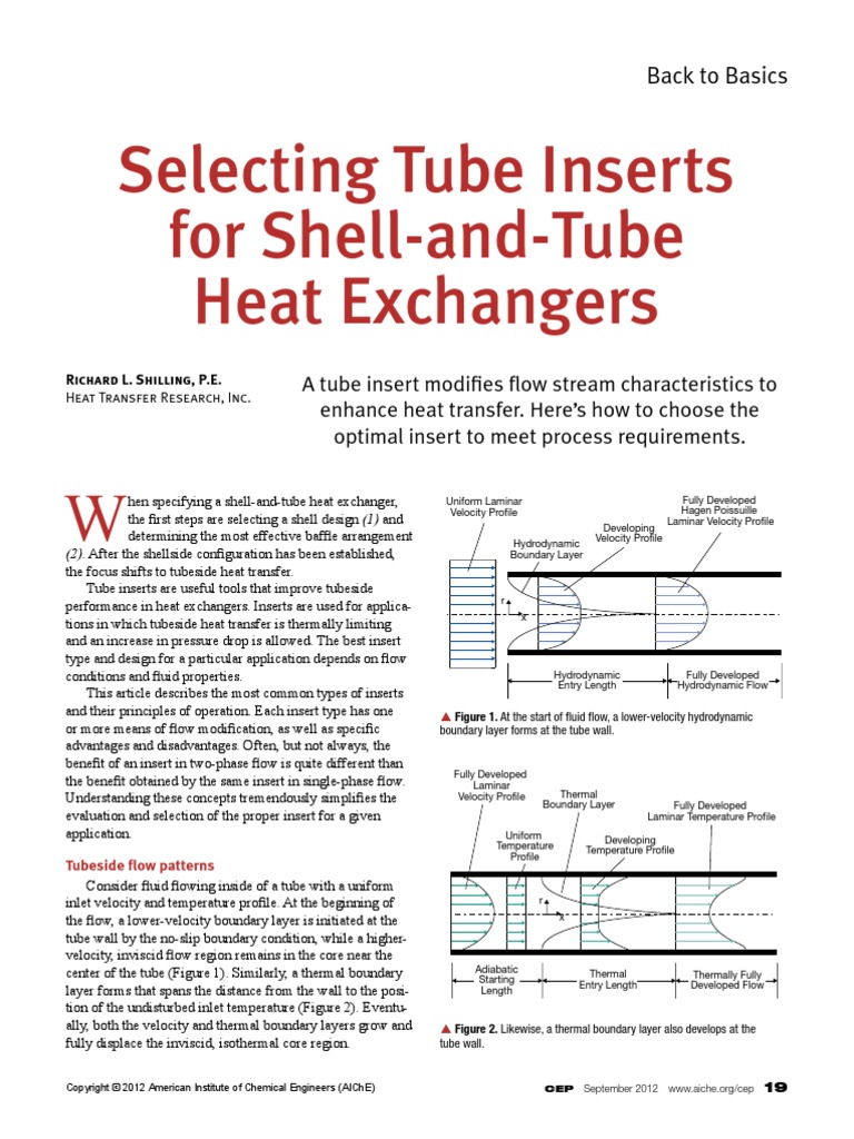 Selecting Tube Inserts For Shell-and-Tube Heat Exchangers | PDF ...