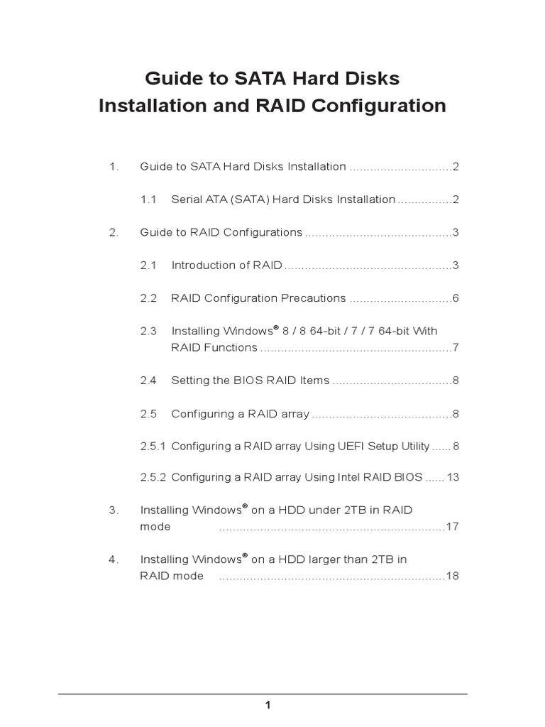 Guide To SATA Hard Disks Installation and RAID Configuration PDF