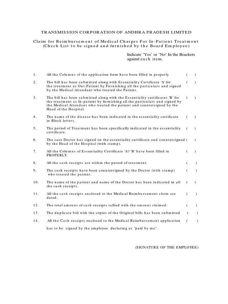Medical Reimbursement Claim Process | PDF | Patient | Physician