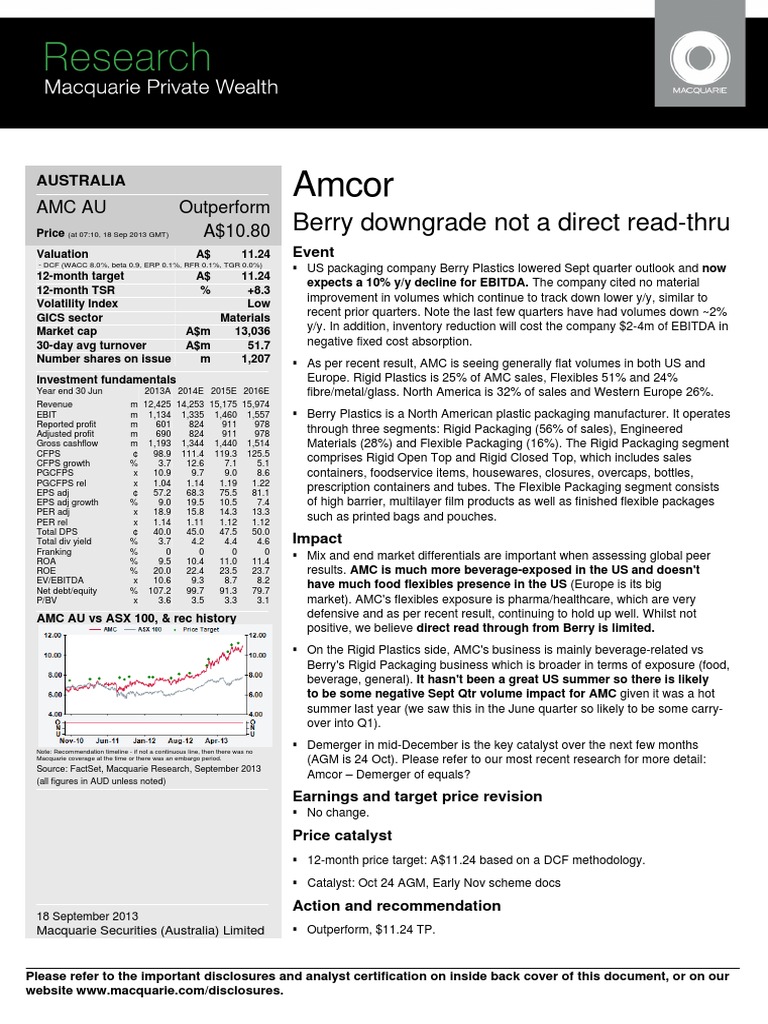 Berry Plastics Research Stocks Securities (Finance) Free 30day