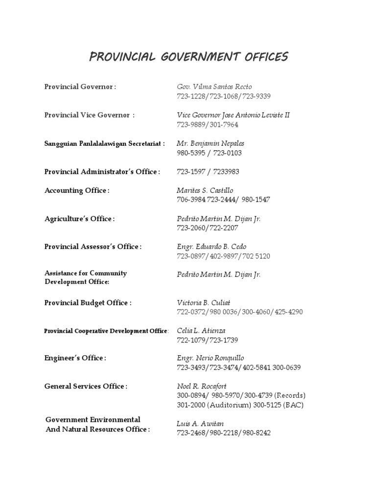 Provincial Government Offices | PDF