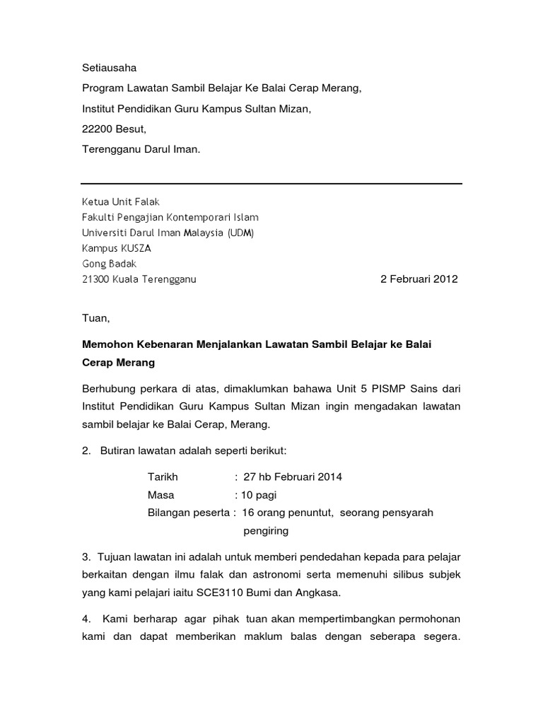 Surat Lawatan Pdf