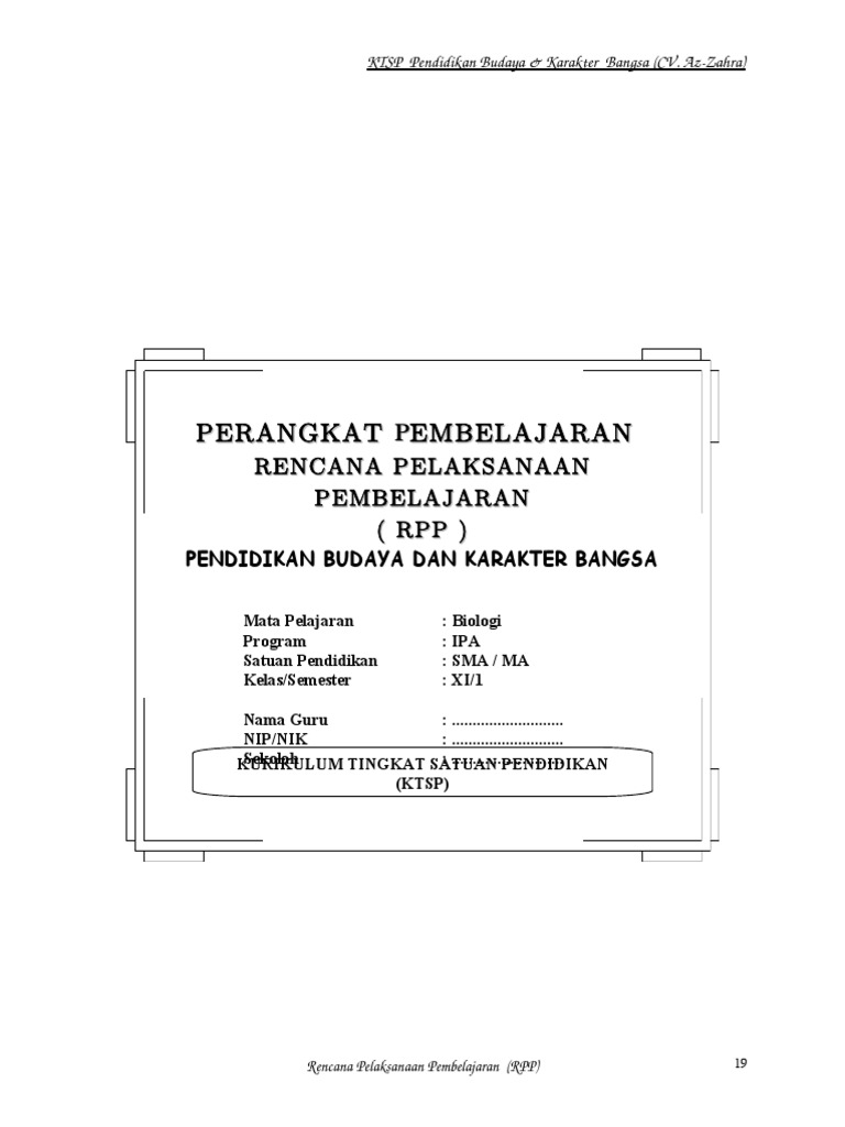 Rpp Biologi Sma ma Kelas Xi Rpp Biologi Sma ma Kelas Xi