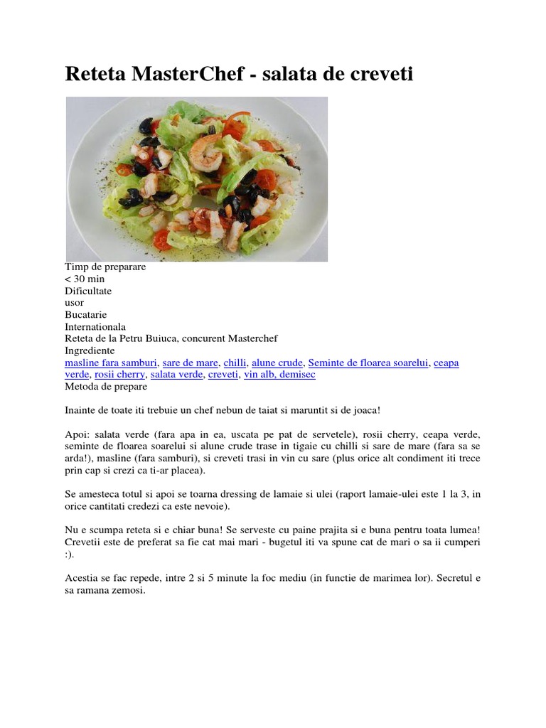 Reteta MasterChef | PDF