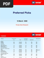 Preferred Picks - 19 Mar 09