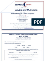 Hudson Valley for Cuomo Reception invite. 