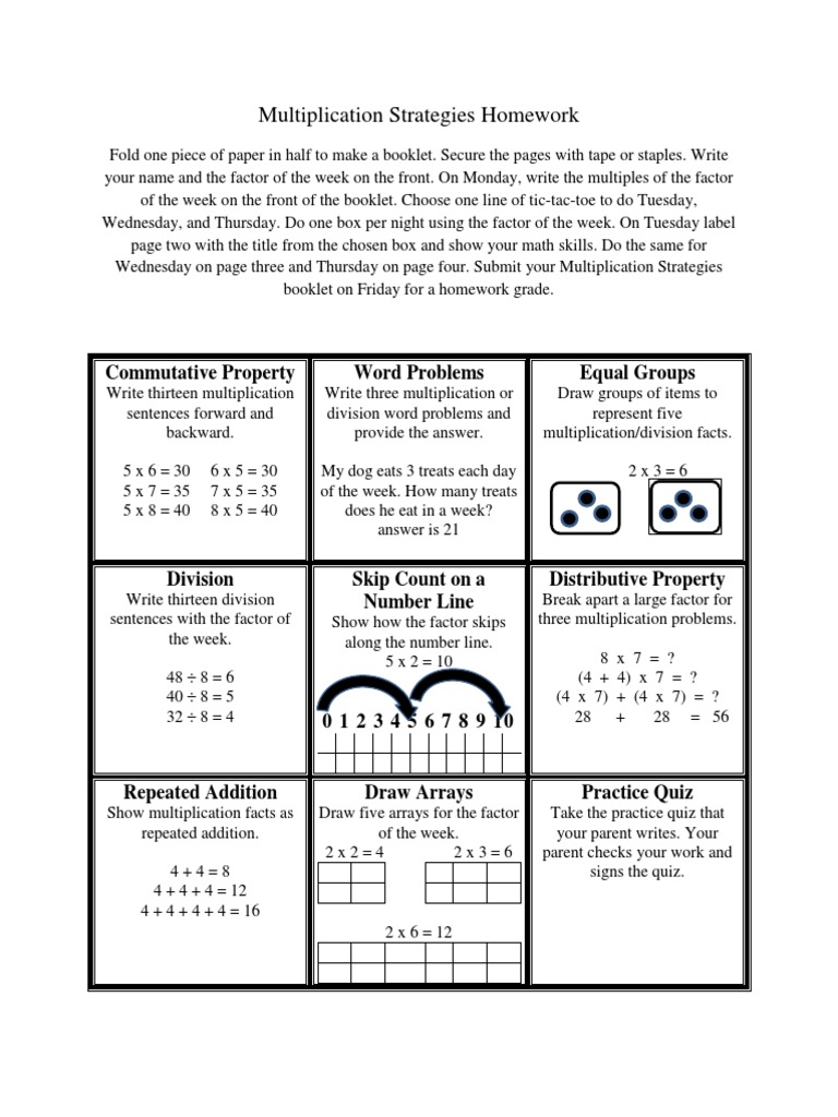 Multiplication Homework Guide | PDF | Language Arts & Discipline | Home ...