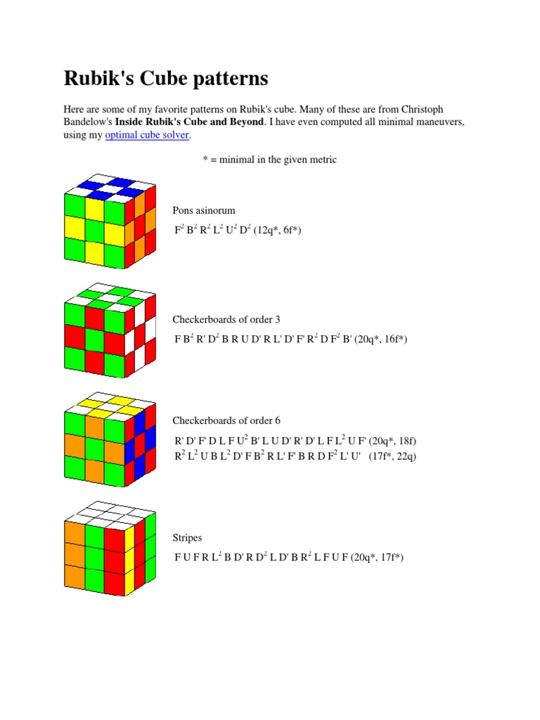 many rubik's cube pattern Logic Puzzles