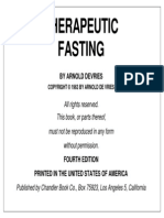 Therapeutic Fasting: by Arnold Devries