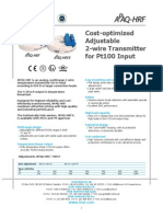 Cost-Optimized Adjustable 2-Wire Transmitter For Pt100 Input