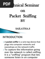 Technical Seminar On Packet Sniffing: Sailatha.S