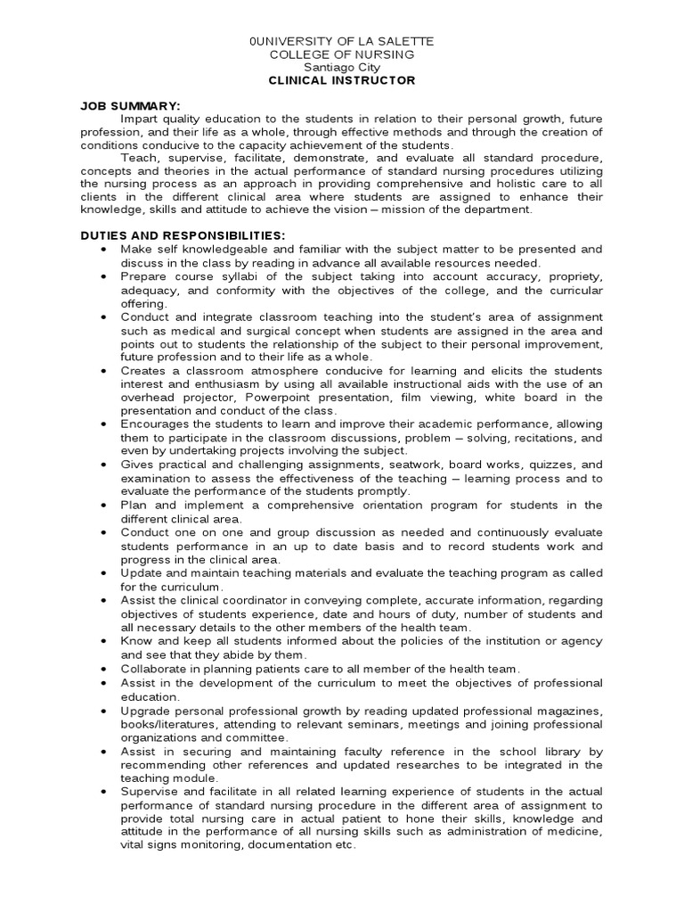 Nursing Faculty Roles and Responsibilities | PDF | Leisure | Business