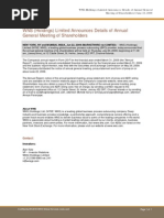 WNS Holdings Limited Announces Details of Annual General Meeting of Shareholders