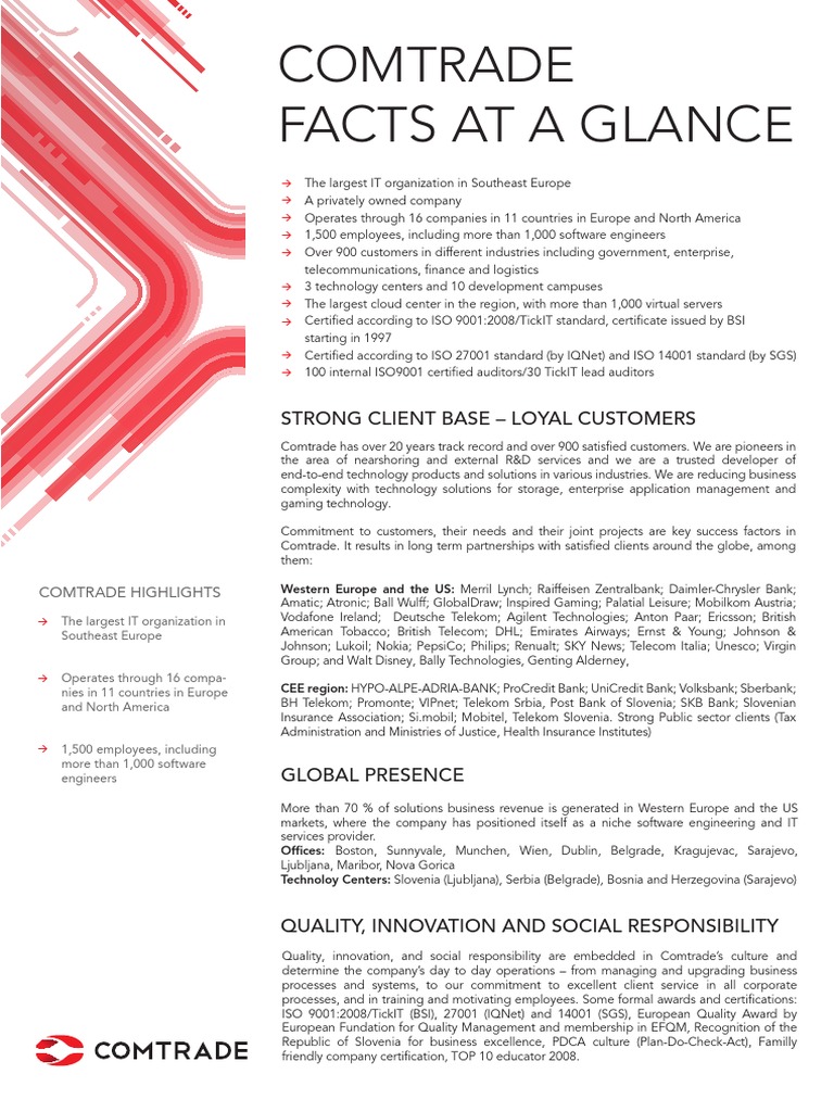 Comtrade Company Profile 2014 | PDF | Cloud Computing | Computing