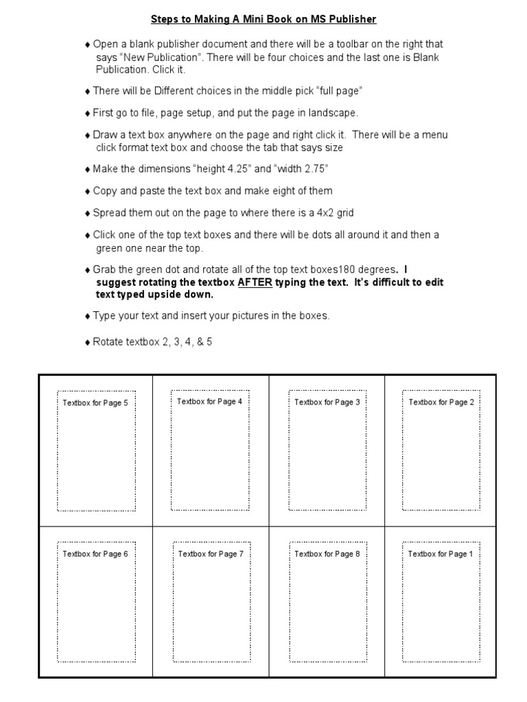 Minibook Publisher Steps | PDF | Career & Growth | Home & Garden