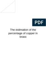 The Estimation of The Percentage of Copper in Brass