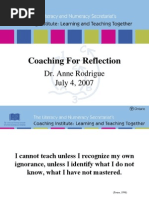 Coaching Reflection by DR Anne Rodrigue