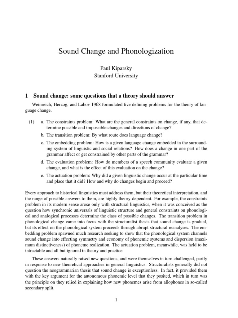 Understanding Sound Change and Phonologization | PDF | Phoneme | Phonology