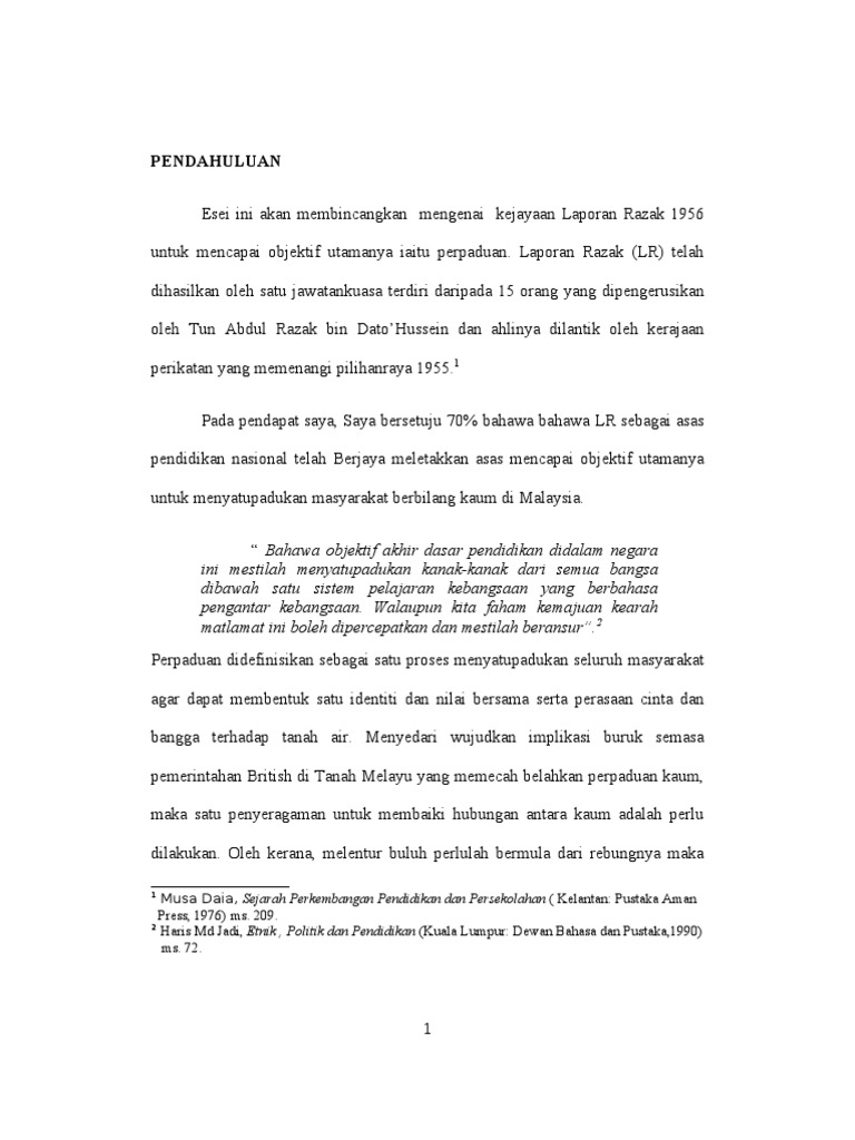 Kejayaan Laporan Razak