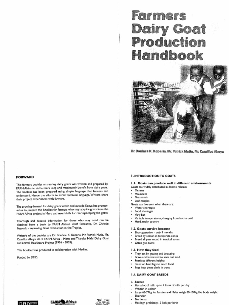 FARMAfrica Dairy Goat Production Handbook PDF Goat Dairy