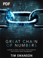 Download Great Chain of Numbers a Guide to Smart Contracts Smart Property and Trustless Asset Management - Tim Swanson by Tim Swanson SN210537698 doc pdf