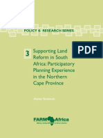 FARM-Africa Policy and Research: Supporting Land Reform in South Africa: Participatory Planning Experience in The Northern Cape Province
