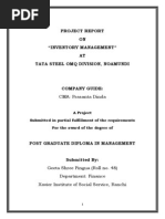 Project Report ON "Inventory Management" AT Tata Steel Omq Division, Noamundi