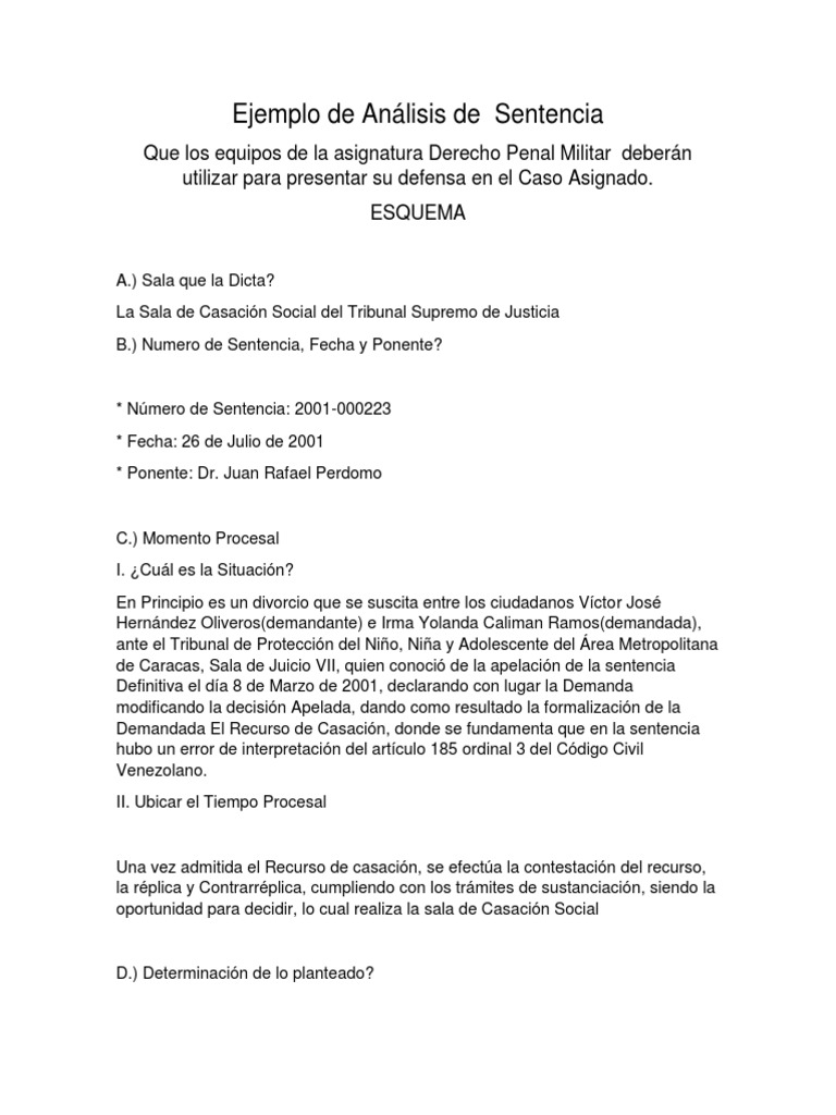 Esquema De Analisis De Sentencias PDF