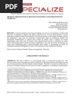 PROJETO ARQUITETÔNICO REFLEXÃO FILOSÓFICA DOS PRESSUPOSTOS TEÓRICOS