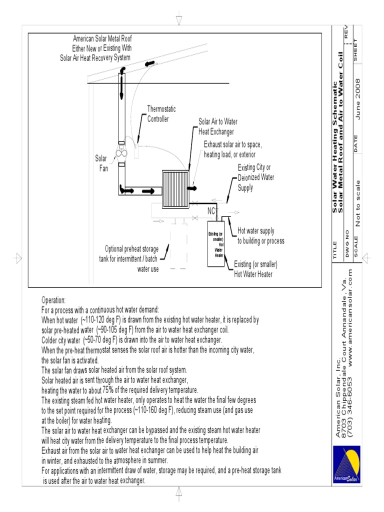 Solar Water Heating System Schematic | PDF | Home & Garden | Technology ...