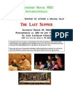 Flyer for "Last Supper" play at St. Luke, Haslett, MI  on March 29, 2914