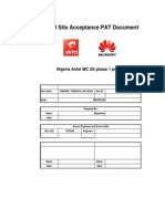 Airtel Site Acceptance PAT Document: Nigeria Airtel MC 2G Phase 1 Project