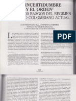 07la Incertidumbre y El Orden Sobre Los Rasgos Del Regimen Politico Colombiano Actual