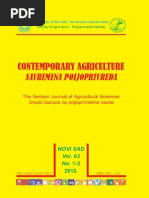 ContemporaryAgriculture, Vol. 62, No. 1-2, 2013.