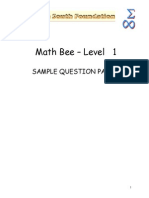 Math Bee - Level 1: Sample Question Paper