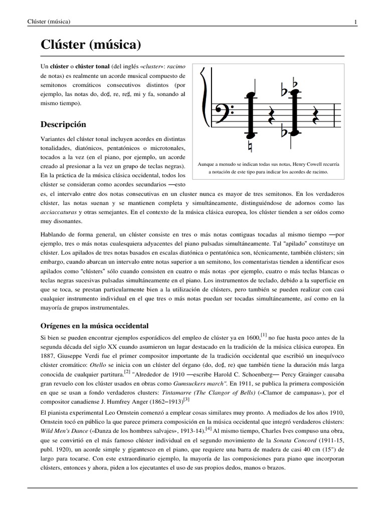Clúster (música) PDF Composiciones Musicales Música clásica