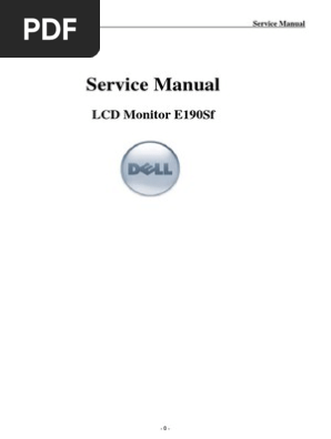 Manual De Servicio Monitor Lcd Dell E190sf Power Inverter Rectifier