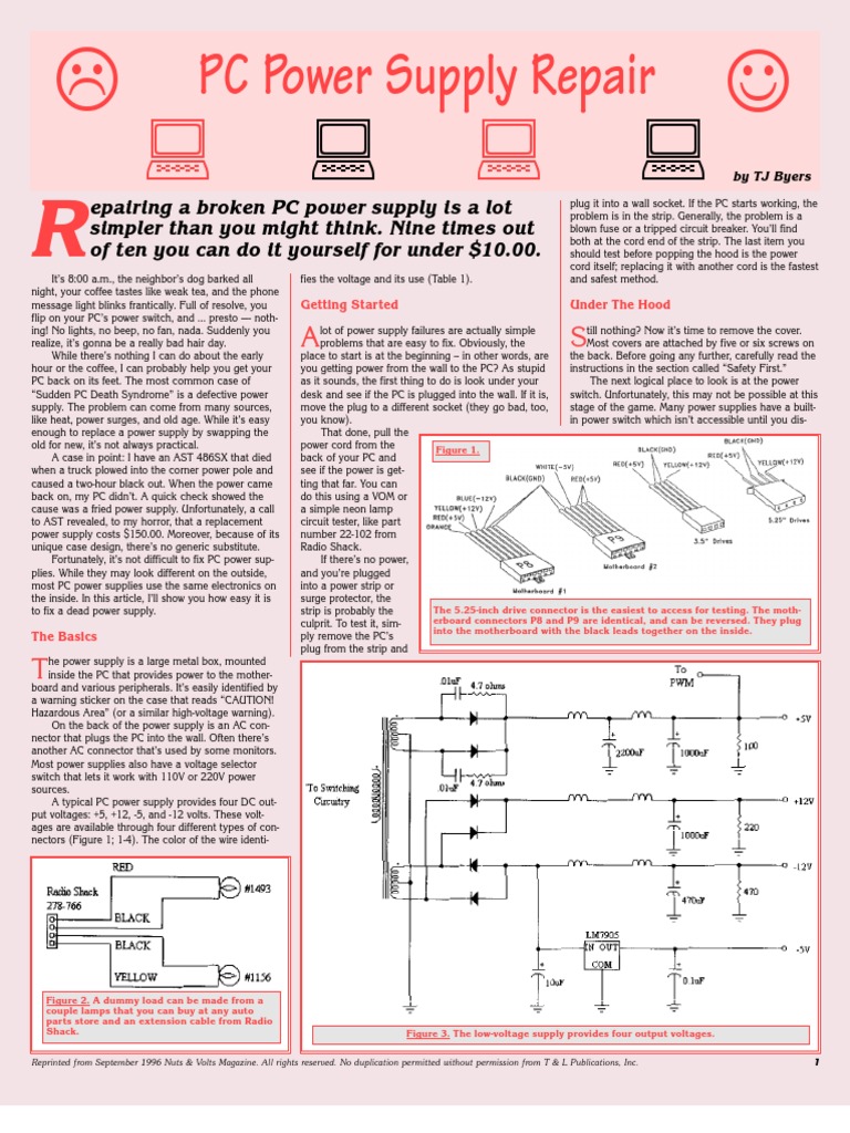 Pc Power Supply Repair Guide Pdf Rectifier Power Supply