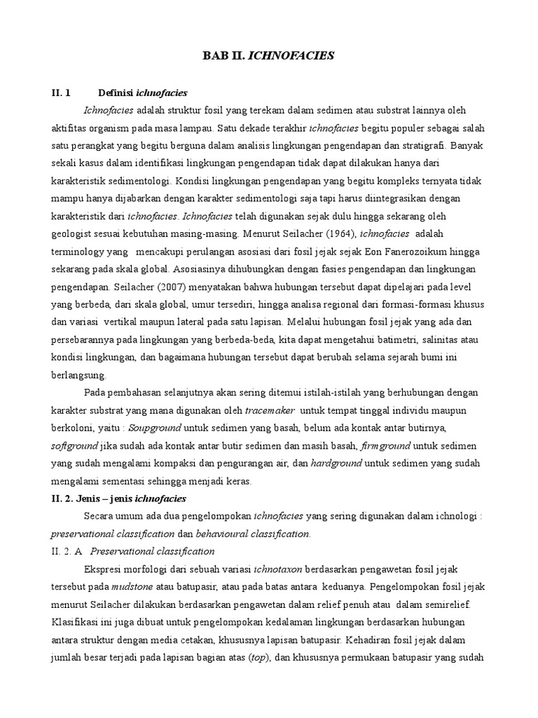 Klasifikasi Ichnofacies dan Repichnia | PDF