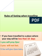 Rules of Fasting When Travelling