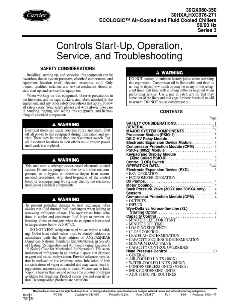 30GX Controls Start-Up, Operation, Service & Troubleshooting | Pump | Hvac