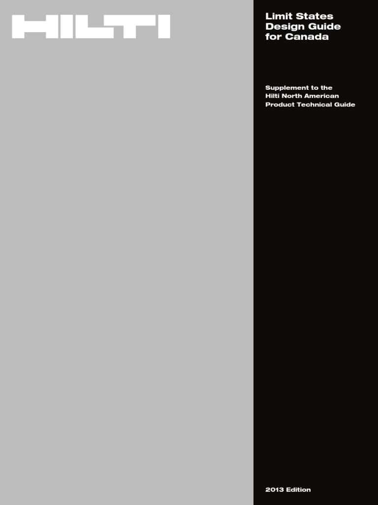 Hilti Bolt Design For Canada PDF Strength Of Materials Screw