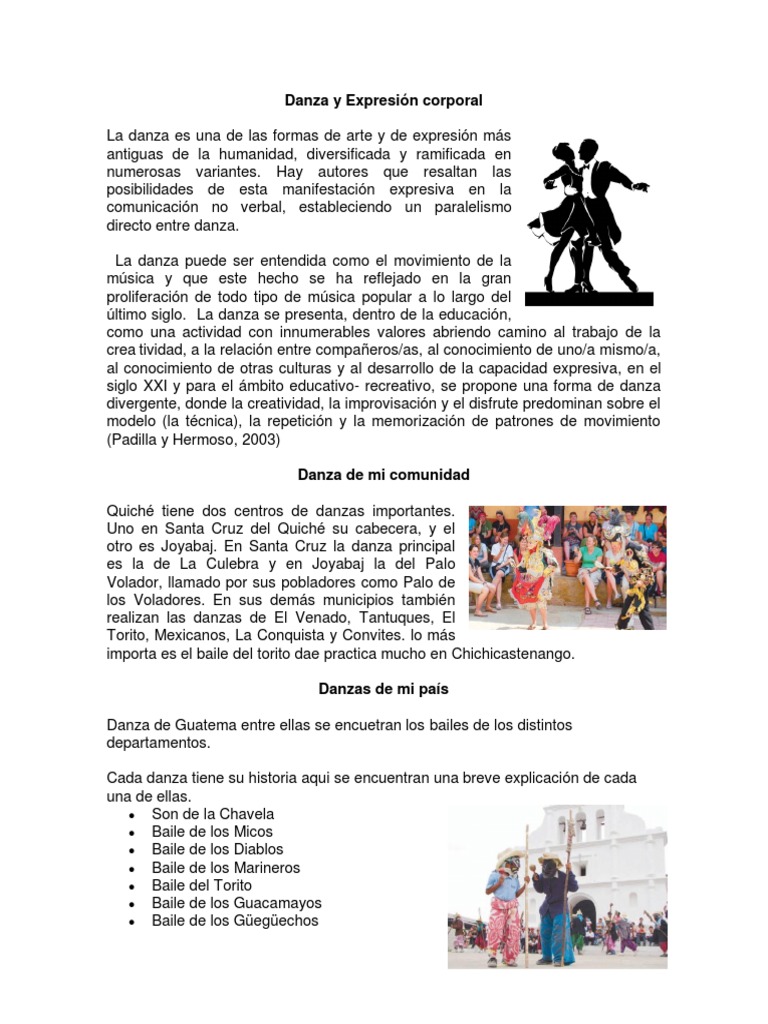 Danza y Expresión Corporal en Educación | PDF | Bailes | Espacio
