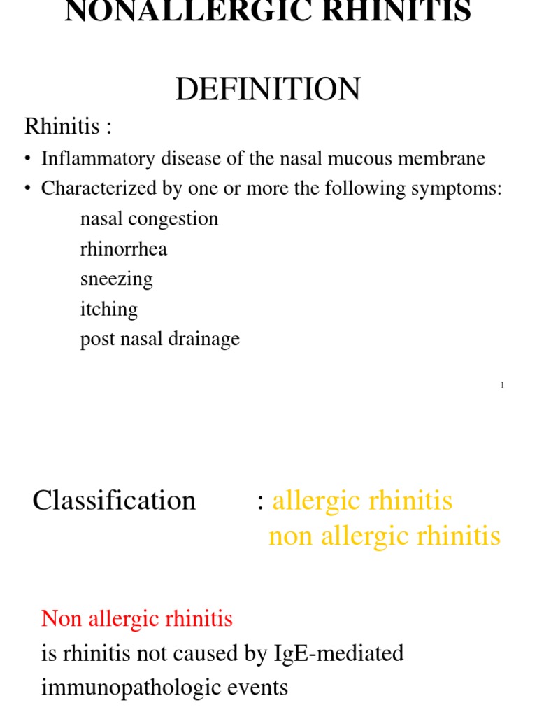Non Allergic Rhinitis Allergy Allergen