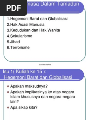 Isu-Isu Semasa Dalam Tamadun Islam | Pdf