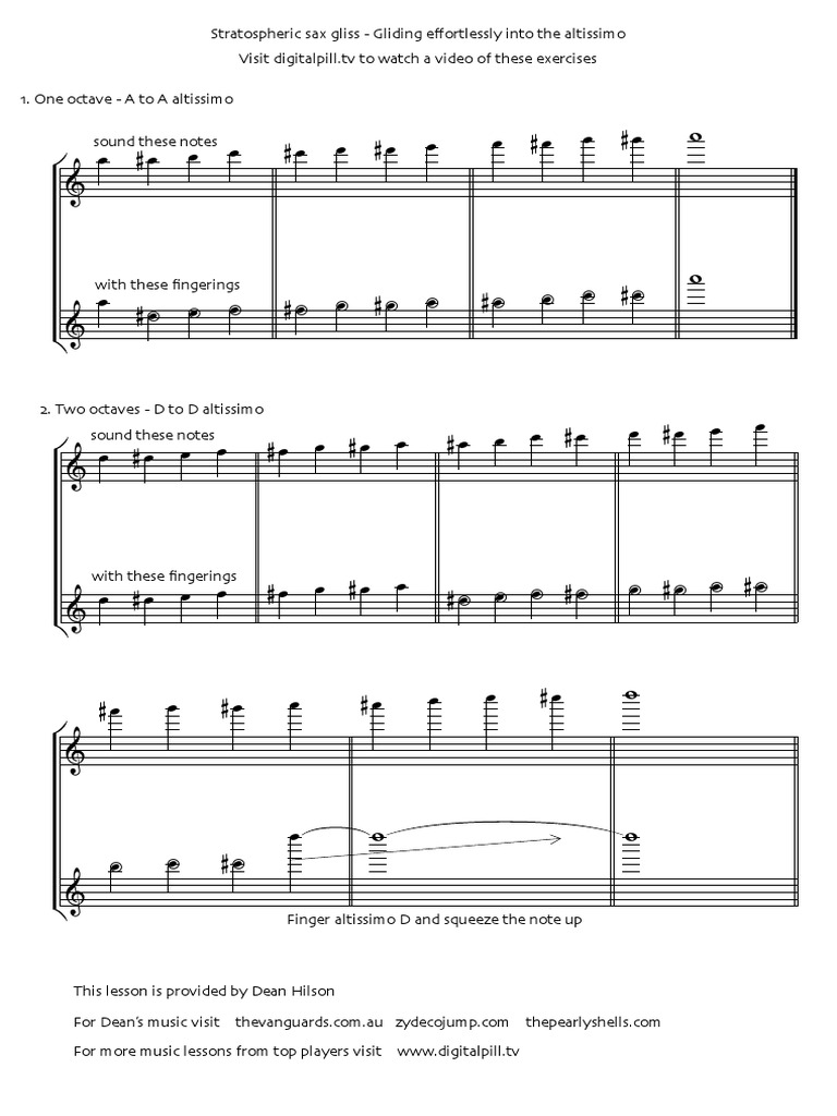 Stratospheric Sax Gliss Glide Into The Altissimo PDF